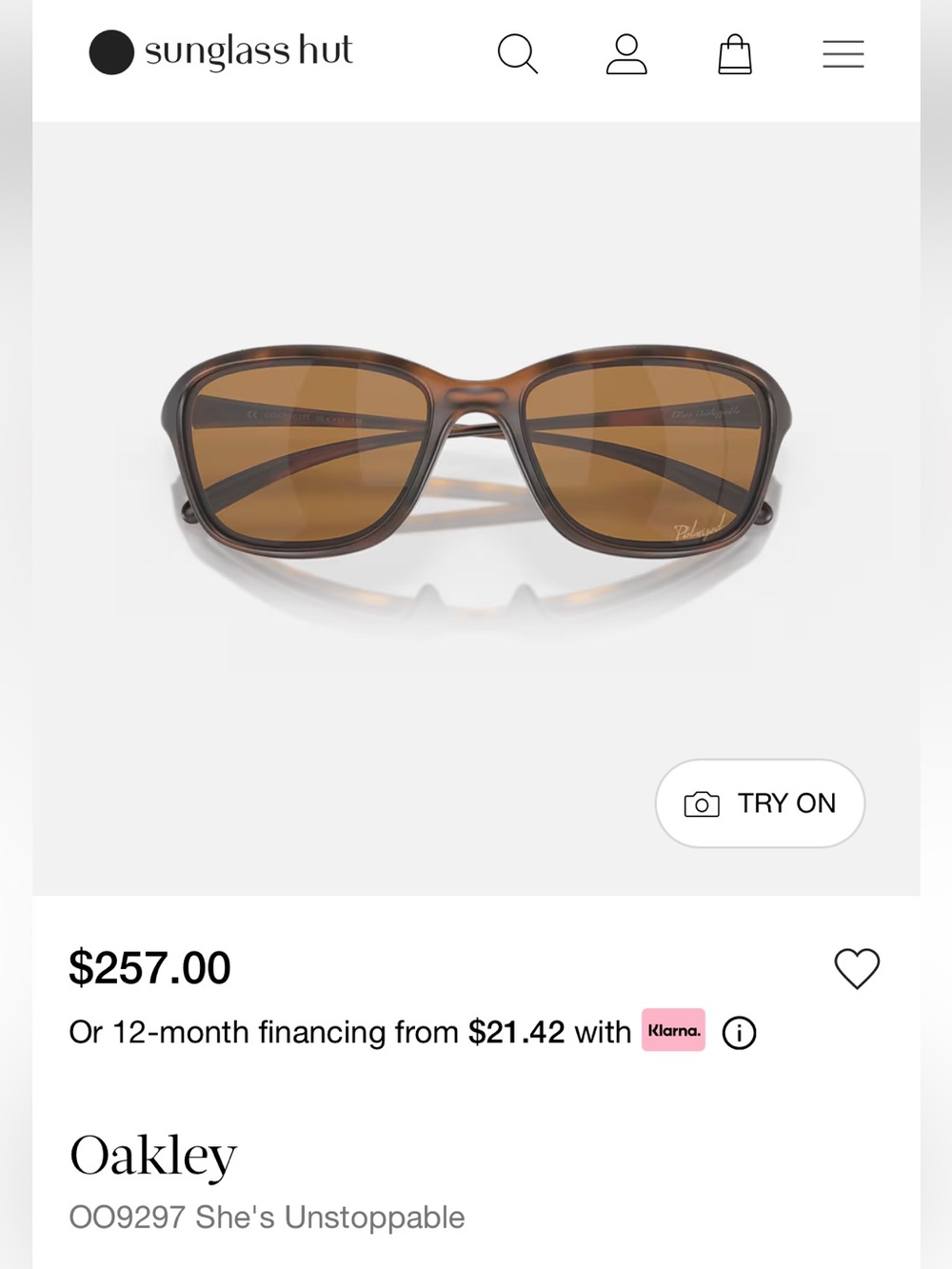 OAKLEY  Polarized "She's Unstoppable" Women's Sunglasses  OO9297-04 - $257.